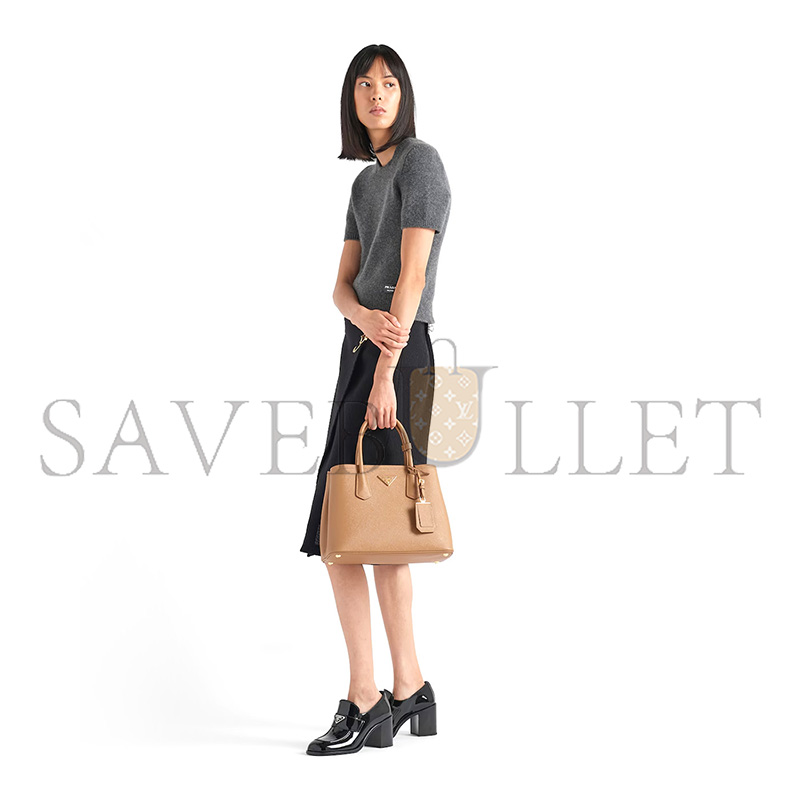Pra*a medium Pra*a double saffiano leather bag 1bg887 (33*25*14.5cm)